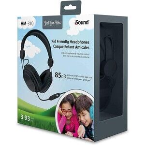 iSound HM-310 Kid Friendly Headphones Black New Sealed